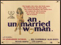 9t160 UNMARRIED WOMAN British quad '78 Paul Mazursky directed, sexy Jill Clayburgh, Alan Bates
