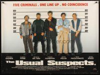 9t161 USUAL SUSPECTS DS British quad '95 Kevin Spacey with watch, Baldwin, Byrne, Palminteri, Singer