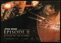9t082 ATTACK OF THE CLONES teaser Chinese 27x39 '02 Star Wars, Drew art of Yoda!