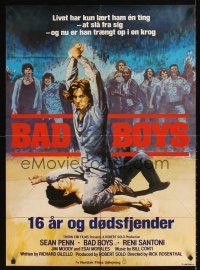 9t380 BAD BOYS Danish '83 Javack artwork of tough teen Sean Penn in prison!