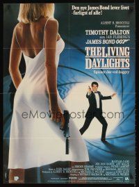 9t433 LIVING DAYLIGHTS Danish '87 Timothy Dalton as James Bond & sexy Maryam d'Abo with gun!