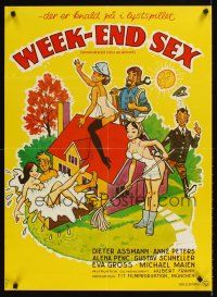9t476 WEEK-END SEX Danish '76 Dieter Assman, wacky & sexy artwork of scantily-clad women!