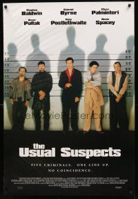 9t167 USUAL SUSPECTS English 1sh '95 Kevin Spacey covering watch, Byrne, Palminteri, Singer!