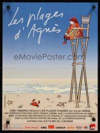 9t489 BEACHES OF AGNES French 15x21 '08 Agnes Varda documentary, cool artwork!