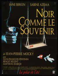9t493 BLACK FOR REMEMBRANCE French 15x21 '95 Jane Birkin, Sabine Azema, cool crime artwork!