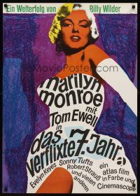 9t054 SEVEN YEAR ITCH German R66 Billy Wilder, great different sexy art of Marilyn Monroe!