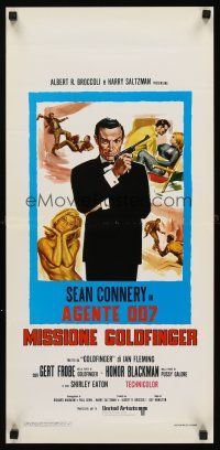 9t332 GOLDFINGER Italian locandina R70s different art of Sean Connery as James Bond 007!
