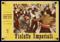 9t308 VIOLETAS IMPERIALES Italian 13x18 pbusta '53 Luis Mariano, cool image of fight in cafe!