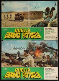 9t297 BATTLE OF THE DAMNED set of 4 Italian photobustas '69 Quella dannata pattuglia, Dale Cummings!