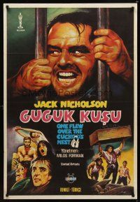9t112 ONE FLEW OVER THE CUCKOO'S NEST Turkish '81 Jack Nicholson, wild misleading artwork!