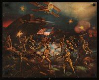 9w117 OVER THE TOP 16x20 art print '50s great image of fighting World War I men!