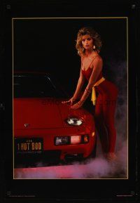 9w134 1 HOT BOD commercial poster '85 scantily clad sexy woman & red Porsche!