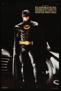 9w280 BATMAN commercial poster '89 great full-length vertical portrait of Michael Keaton!