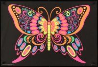 9w141 BUTTERFLY Canadian commercial poster '70s blacklight, trippy psychedelic art!
