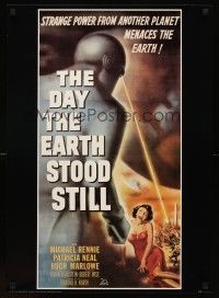 9w285 DAY THE EARTH STOOD STILL commercial poster '86 Robert Wise, art of Gort, Patricia Neal!