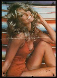 9w289 FARRAH FAWCETT commercial poster '76 most classic image of sexy star in red bathing suit!
