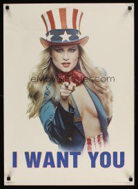 9w151 I WANT YOU commercial poster '80 image of sexy Uncle Sam!