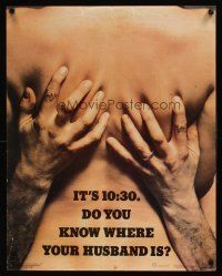 9w152 IT'S 10:30 DO YOU KNOW WHERE YOU HUSBAND IS commercial poster '79 cool spoof image!