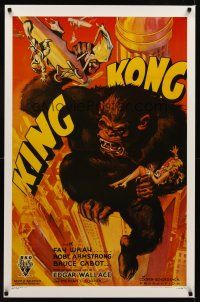 9w297 KING KONG commercial poster '86 cool artwork of giant ape fighting planes!