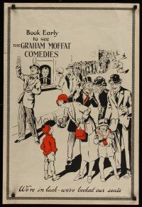 9w184 GRAHAM MOFFAT COMEDIES English 21x31 stage play poster '10s art by Chas Willis!