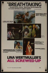 9w372 ALL SCREWED UP 11x17 special poster '76 Lina Wurtmuller, first New Line release!