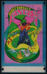 9w406 FANTASIA mini poster R70 cool psychedelic artwork, Disney musical cartoon classic!