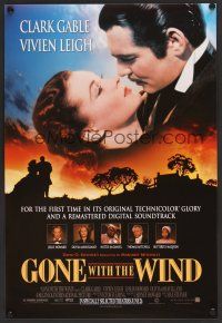 9w412 GONE WITH THE WIND advance mini poster R98 different image of Clark Gable & Vivien Leigh!
