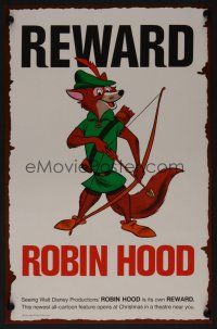 9w462 ROBIN HOOD teaser mini poster '73 Walt Disney cartoon, best REWARD poster design!