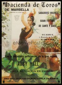 9w020 HACIENDA DE TOROS Spanish 19x27 '78 wonderful art of sexy dancer Spaniard!