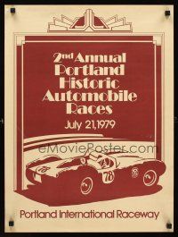 9w211 2ND ANNUAL PORTLAND HISTORIC AUTOMOBILE RACES special 18x24 '79 artwork of vintage Ferrari!