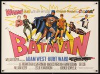 9w651 BATMAN REPRODUCTION English British quad '80s DC Comics, Adam West & Burt Ward w/villains!