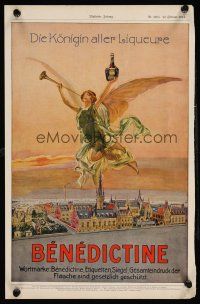 9w038 BENEDICTINE 11x16 German magazine ad '14 wonderful art of angel flying w/liquor!