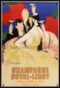 9w143 CHAMPAGNE DUVAL-LEROY French commercial poster '99 cool art of high society by Mauzan!