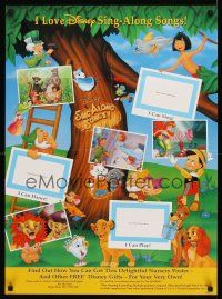 9w178 DISNEY SING ALONG SONGS! special 22x30 '98 delightful nursery poster!