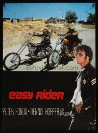 9w656 EASY RIDER REPRO teaser poster '80s classic image of bikers Peter Fonda & Dennis Hopper!