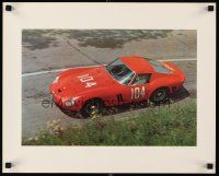 9w218 FERRARI 250 GTO AT THE 1963 TARGA FLORIO special 16x20 '70s cool image of classic car in red!