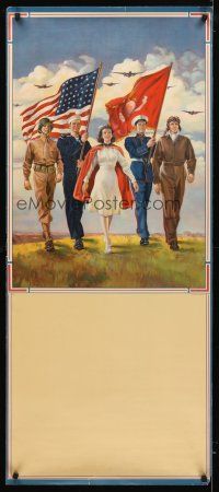 9w013 FREEDOM FOREVER WWII Calendar '42 great Steinke art of soldiers & nurse