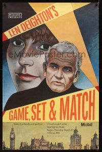 9w260 GAME, SET, & MATCH TV special 30x46 '88 Paul Davis art of Ian Holm, Gail Harrison!