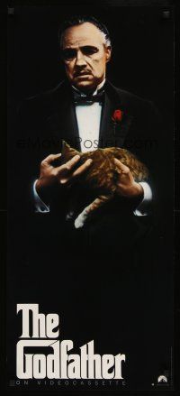 9w329 GODFATHER video special 17x38 R91 Ford Coppola, classic image of Marlon Brando holding cat!