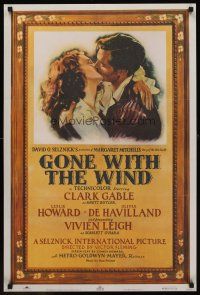 9w331 GONE WITH THE WIND video special 22x33 R83 art of Clark Gable, Vivien Leigh, all-time classic!