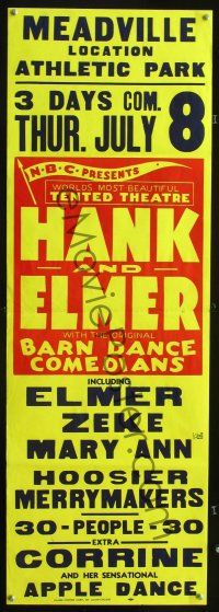 9w186 HANK & ELMER JULY 8TH special herald poster c26 early radio comics!