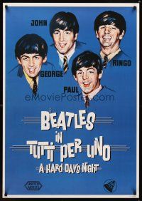9w663 HARD DAY'S NIGHT REPRODUCTION Italian special 28x40 '90s The Beatles, rock & roll classic!
