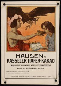9w040 HAUSEN'S KASSELER HAFER-KAKAO 11x16 German magazine ad '11 art of eagle & man feeding woman!