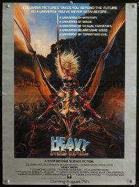 9w419 HEAVY METAL advance special poster '81 musical animation, sexy Chris Achilleos fantasy art!