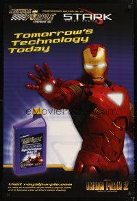 9w334 IRON MAN 2 special 24x36 '10 Robert Downey, Jr., Royal Purple oil product tie-in!