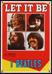 9w665 LET IT BE REPRODUCTION Italian special 28x40 '80s The Beatles, McCartney, Starr & Harrison!