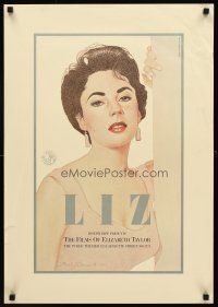 9w226 LIZ: THE FILMS OF ELIZABETH TAYLOR film festival poster '85 Davis art of the sexy actress!