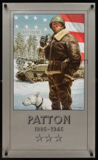 9w199 PATTON 1885 - 1945 special 18x30 '83 great art of the General with his dog!