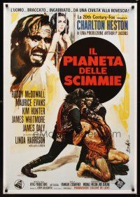 9w667 PLANET OF THE APES REPRODUCTION Italian special 28x40 '80s Charlton Heston, classic sci-fi!