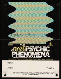 9w455 PSYCHIC PHENOMENA special 17x22 '76 weirdness documentary hosted by Raymond Burr!